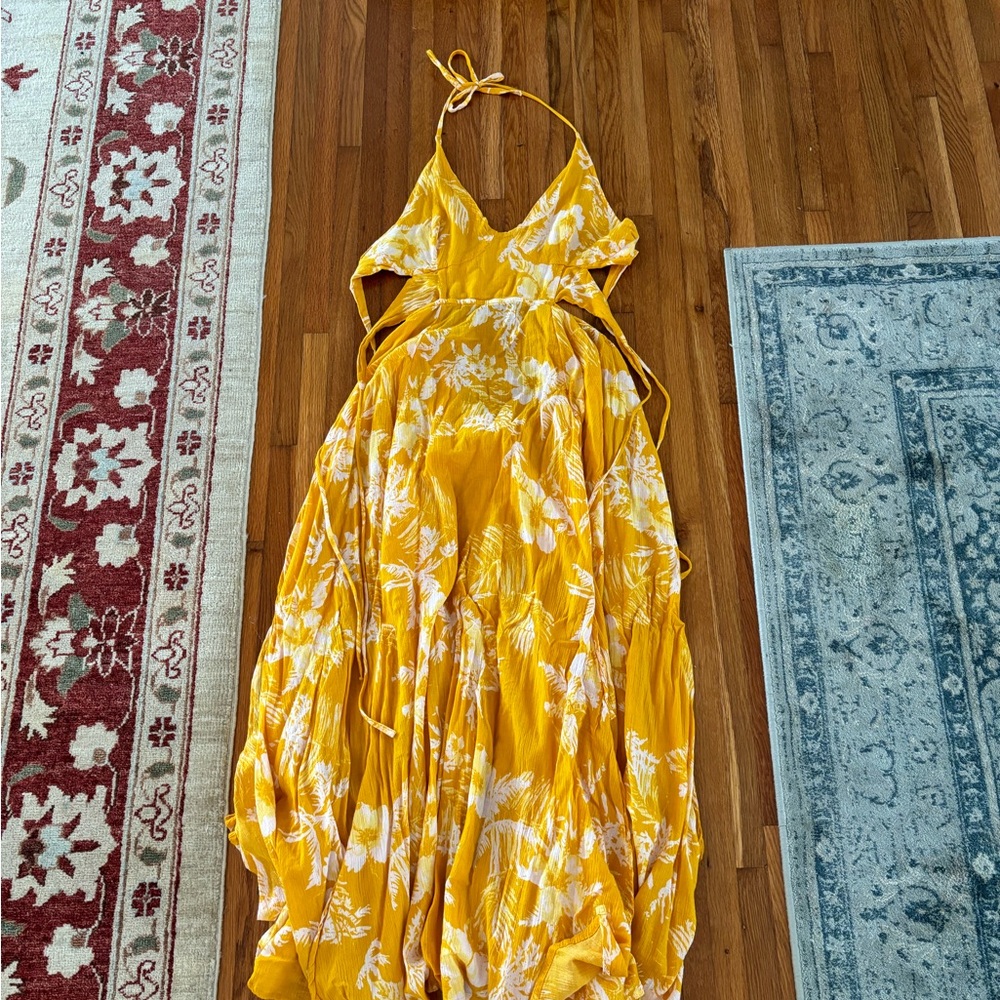 Free People yellow Hawaiian dress